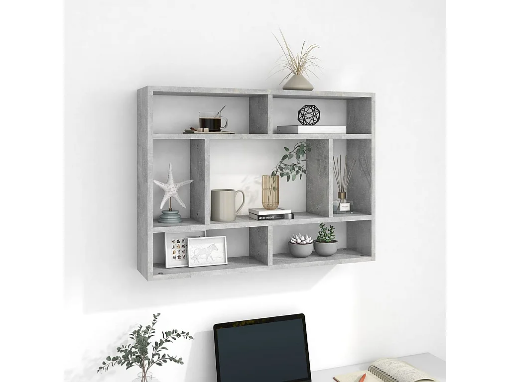 Étagère murale Gris béton 75x16x55 cm Aggloméré OFR32358 BonneVie Meuble