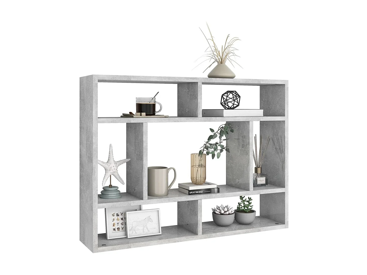 Étagère murale Gris béton 75x16x55 cm Aggloméré OFR32358 BonneVie Meuble