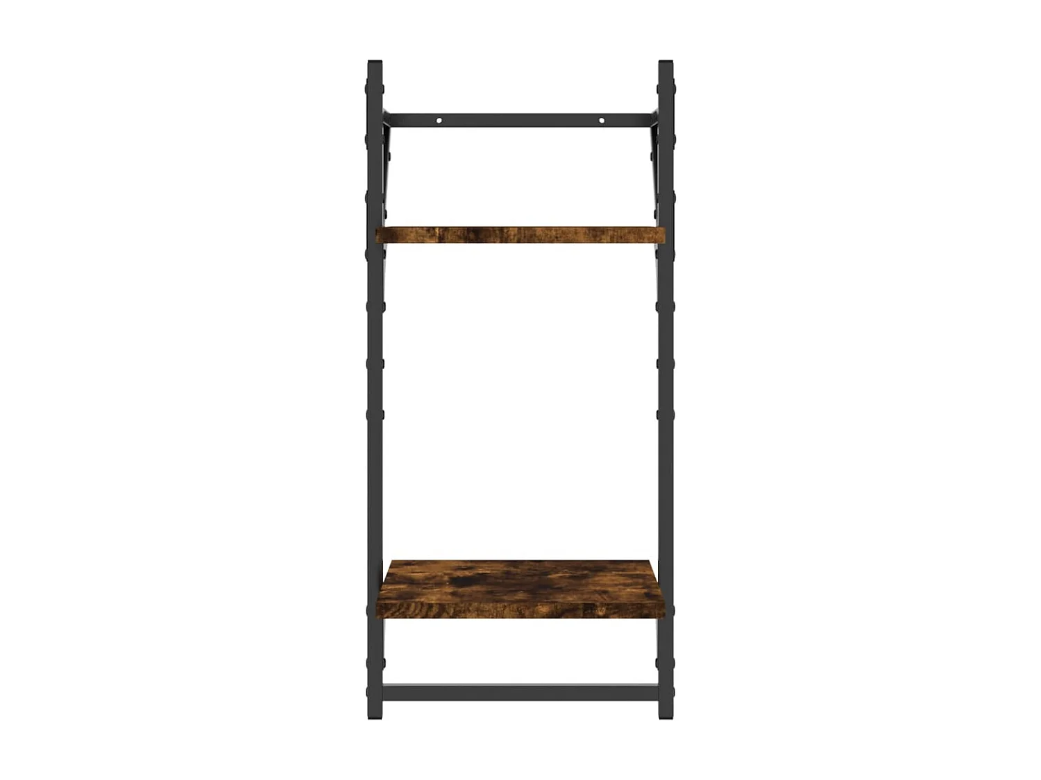 Wandschappen 2-laags met stangen 2 st 30x25x65 cm gerookt eiken NL724488