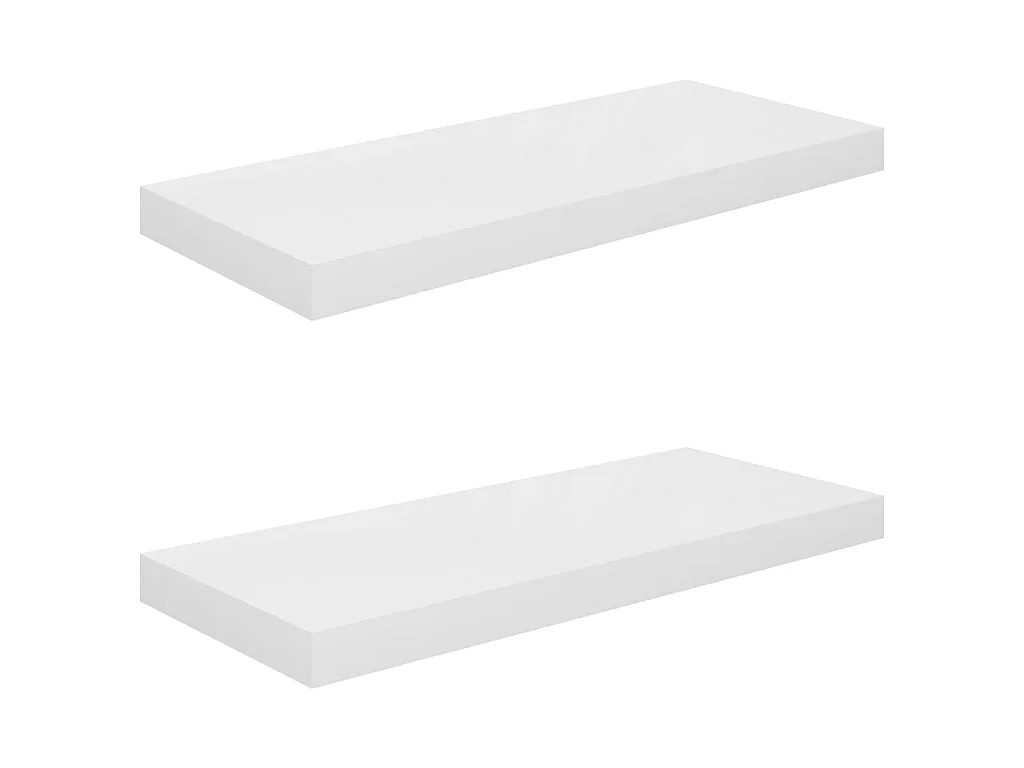 Prateleiras de parede suspensas 2 pcs 60x23,5x3,8cm MDF branco PT175573