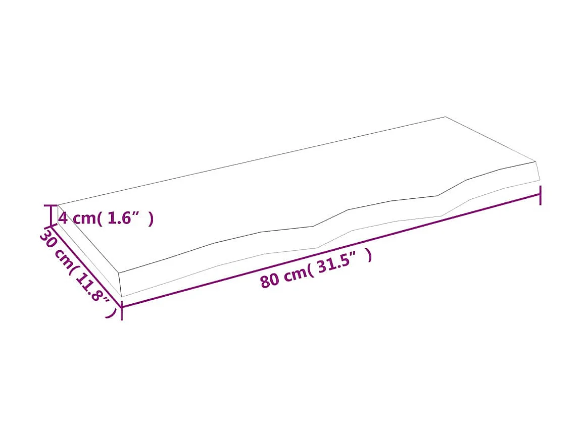 Étagère murale marron clair bois chêne massif traité OFR99879 BonneVie Meuble