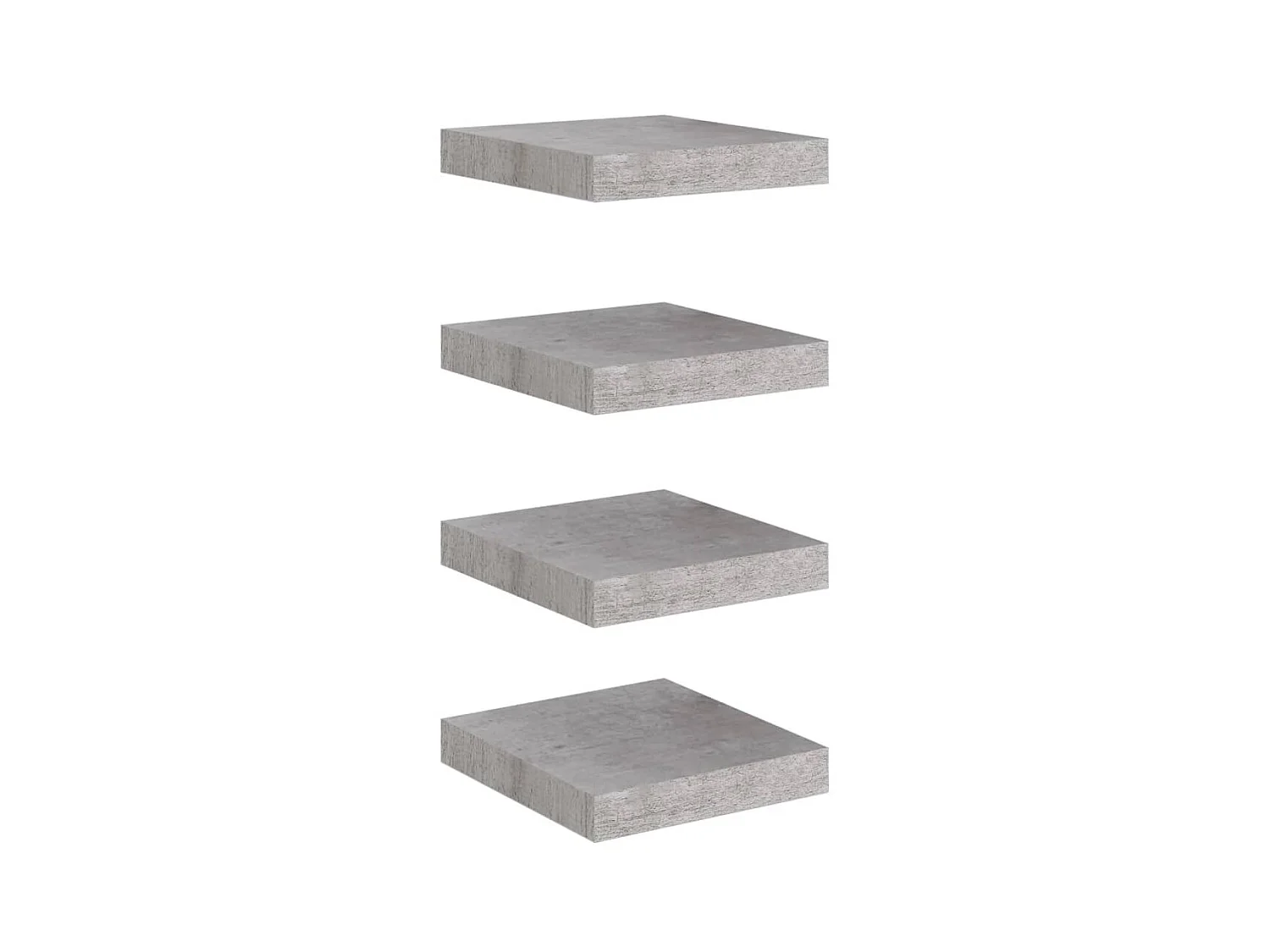 Étagères murales murales 4 pcs gris béton 23x23,5x3,8 cm MDF OFR83367 BonneVie Meuble