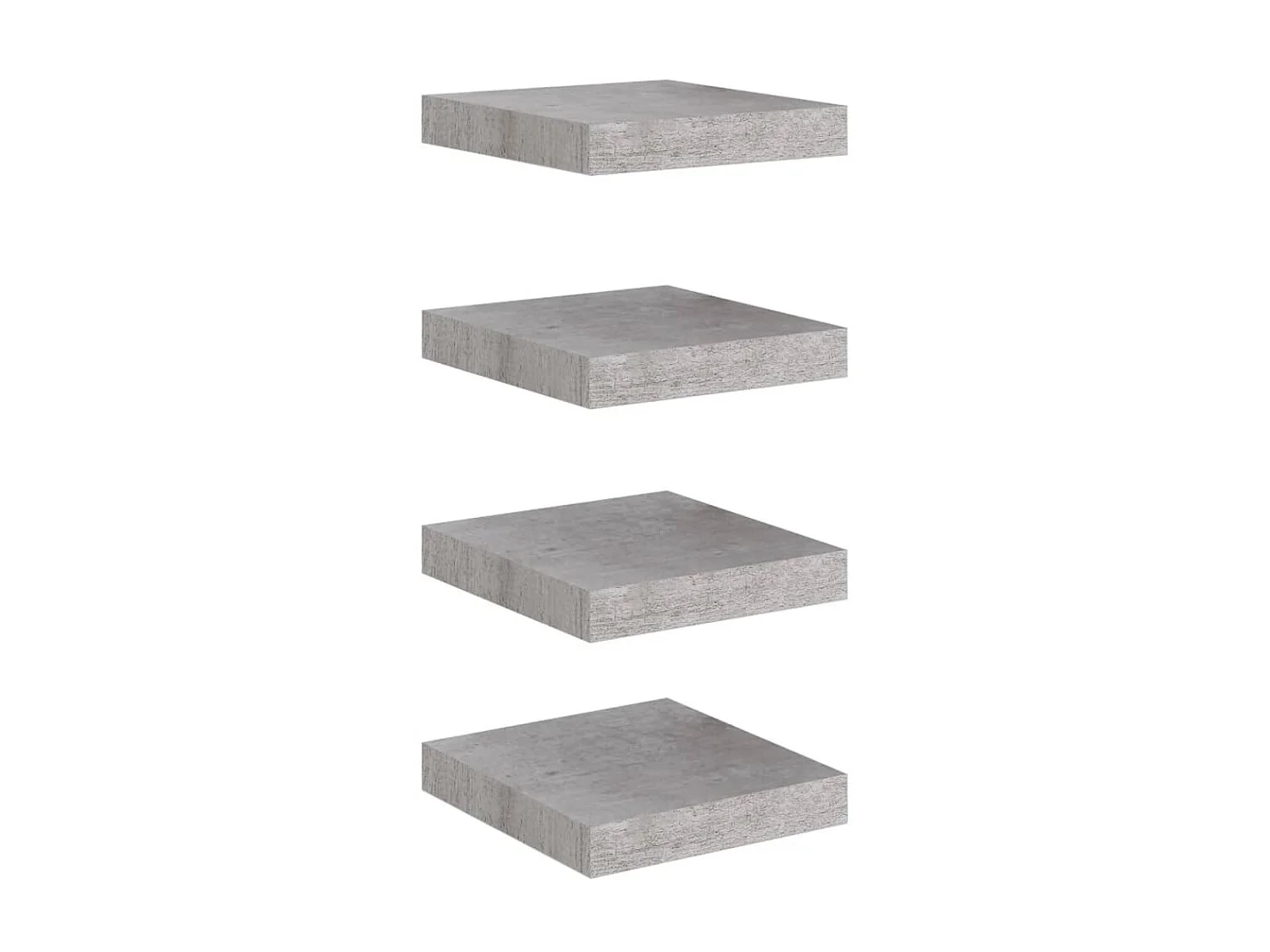 Wandschappen 4 st zwevend 23x23,5x3,8 cm MDF betongrijs NL219553