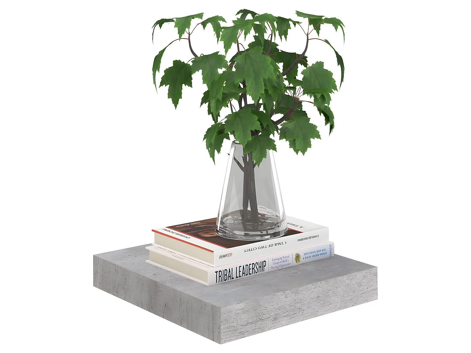 Étagères murales murales 4 pcs gris béton 23x23,5x3,8 cm MDF OFR83367 BonneVie Meuble