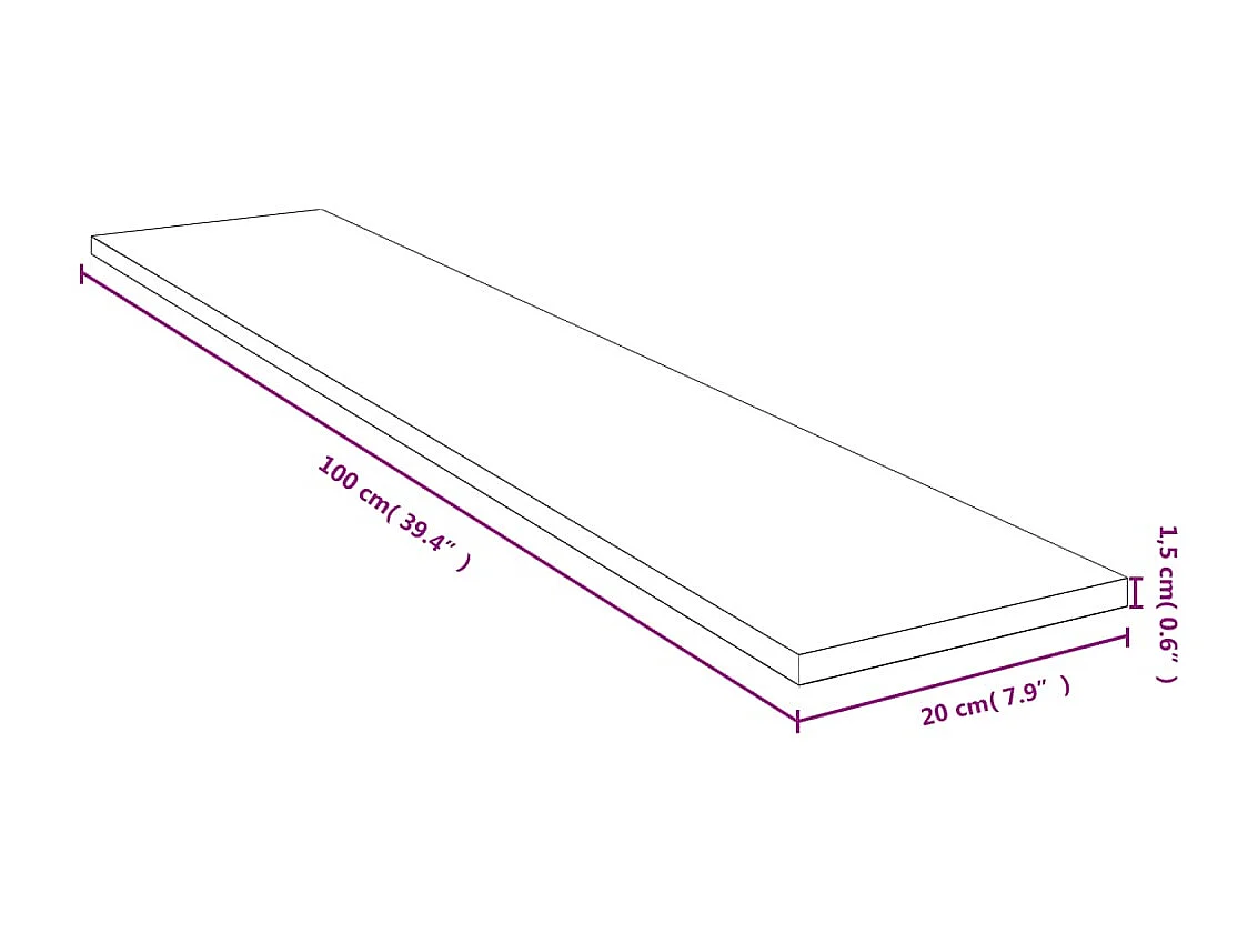 Étagère murale 100x20x1,5 cm bambou OFR63517 BonneVie Meuble