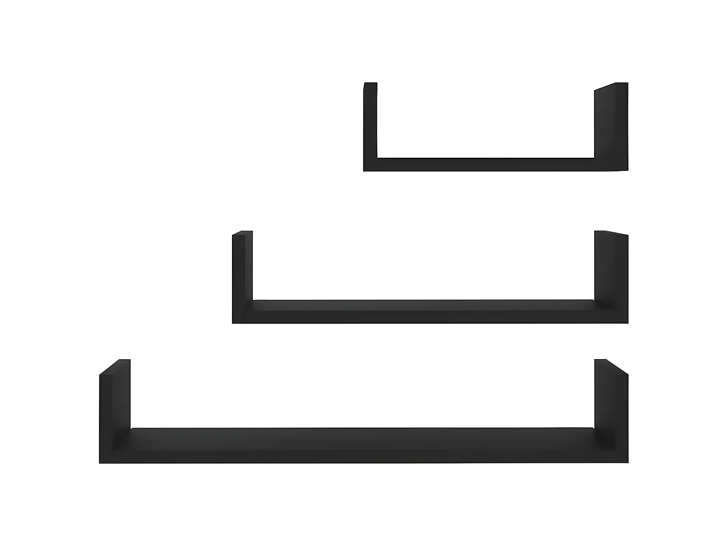 Prateleira de parede 3 pcs derivados de madeira preto PT956014