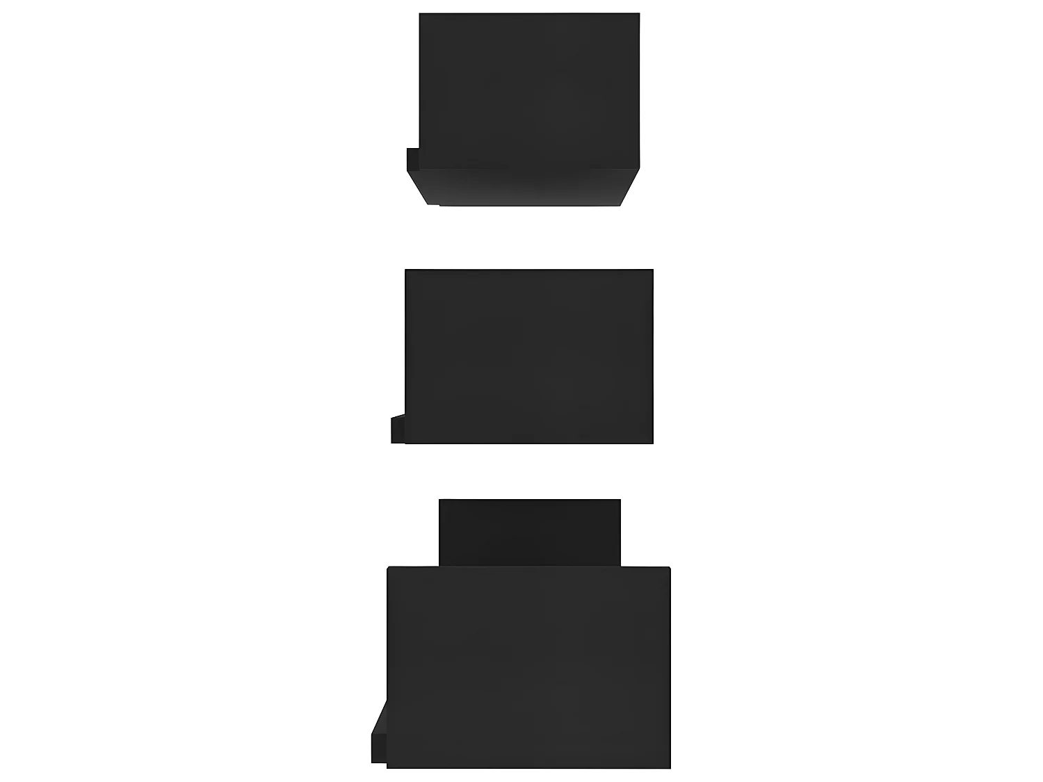 Étagères murales 3 pcs Noir Bois d'ingénierie OFR16070 BonneVie Meuble