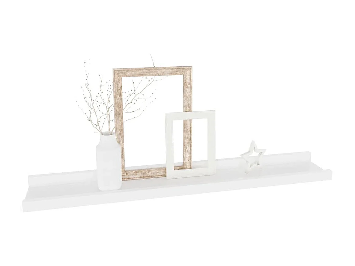 Étagères murales 4 pcs Blanc 60x9x3 cm OFR65406 BonneVie Meuble