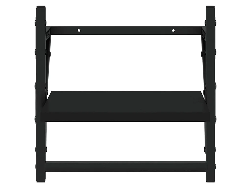 Étagères murales avec barres 2 pcs noir 30x25x30 cm OFR89052 BonneVie Meuble