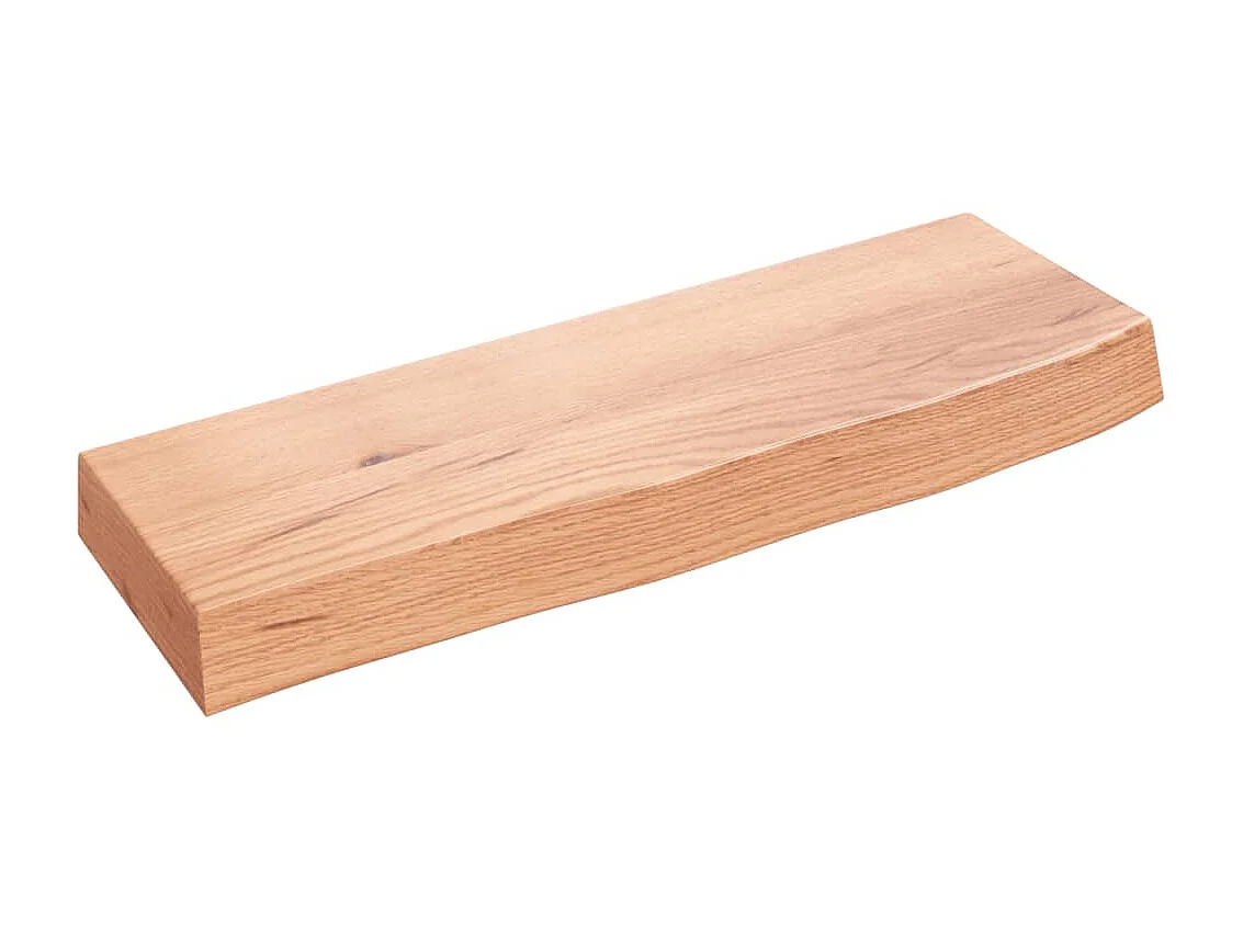 Étagère murale marron clair 60x20x6 cm bois chêne massif traité OFR56274 BonneVie Meuble
