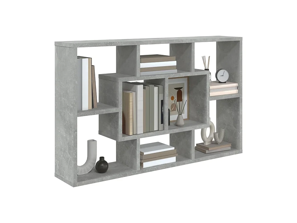 Wandschap 85x16x52,5 cm bewerkt hout betongrijs NL546198