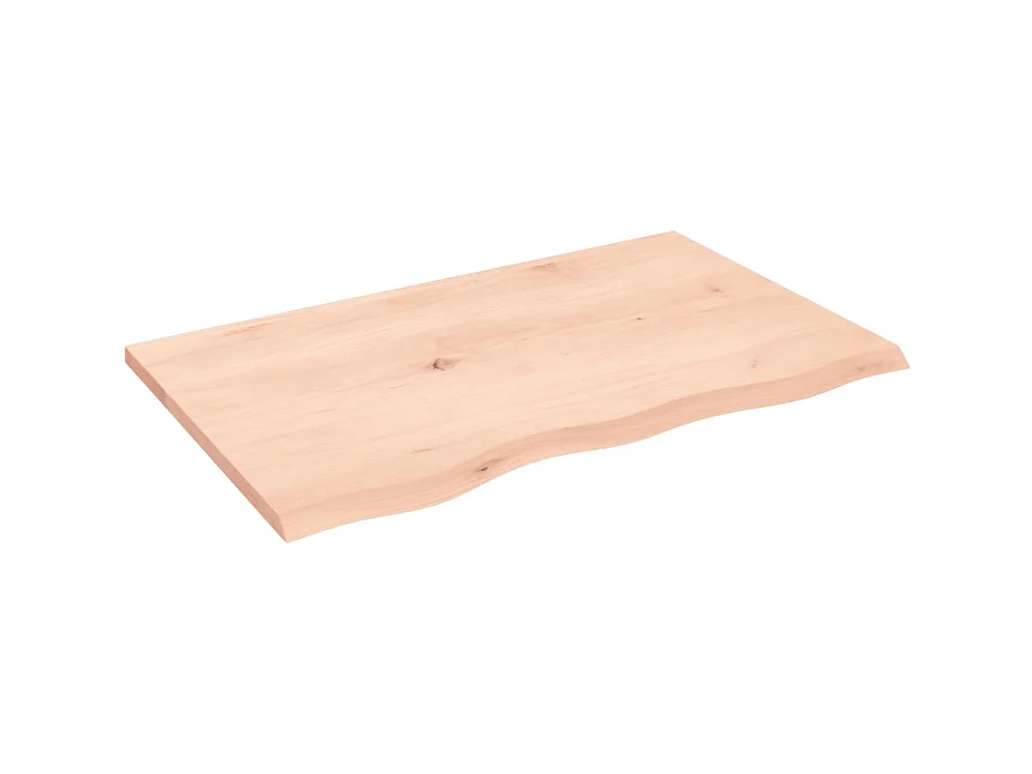 Étagère murale 80x50x2 cm bois de chêne massif non traité OFR83066 BonneVie Meuble