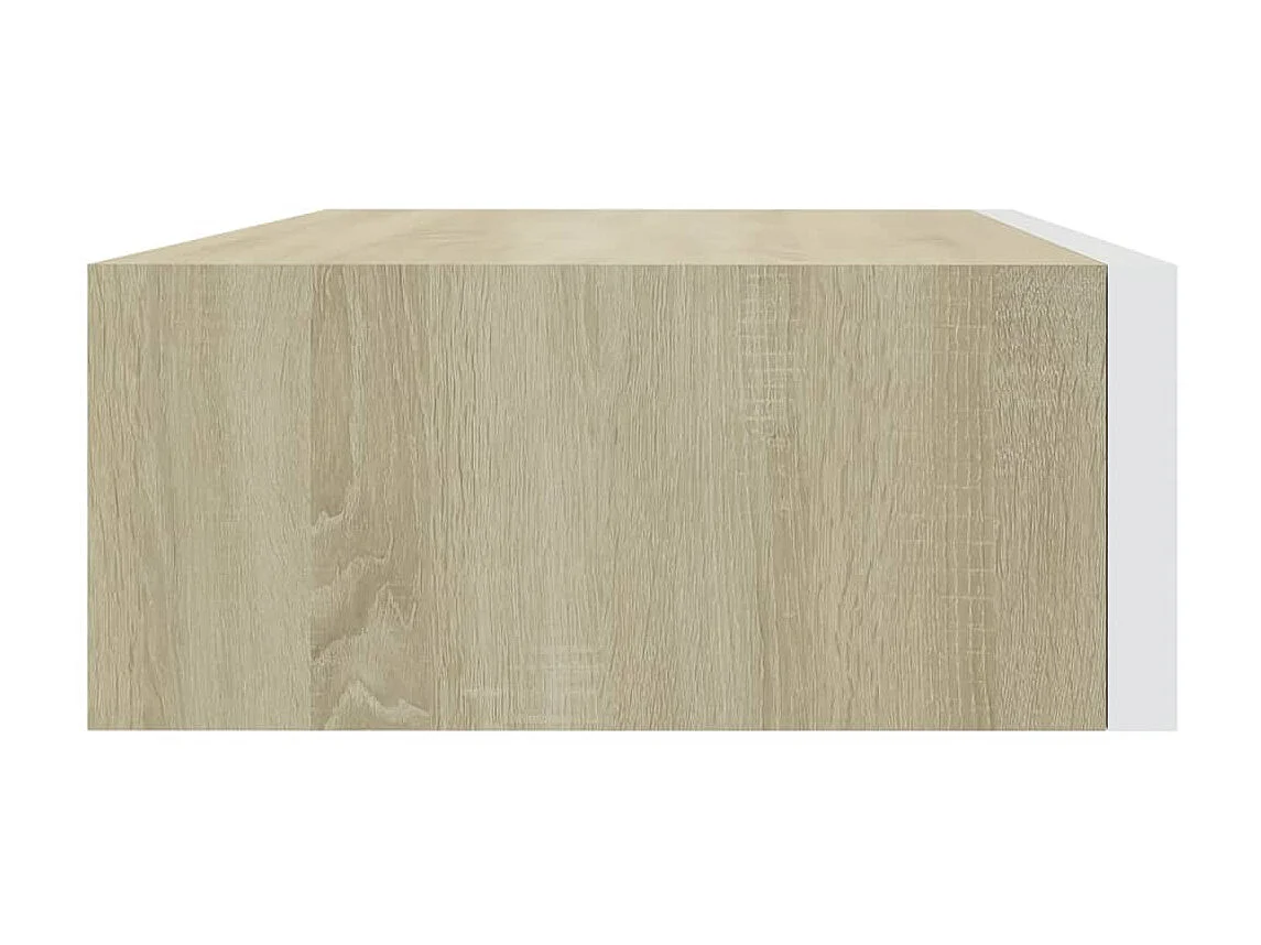 Wandschap met lade 40x23,5x10 cm MDF eikenkleurig en wit NL497956