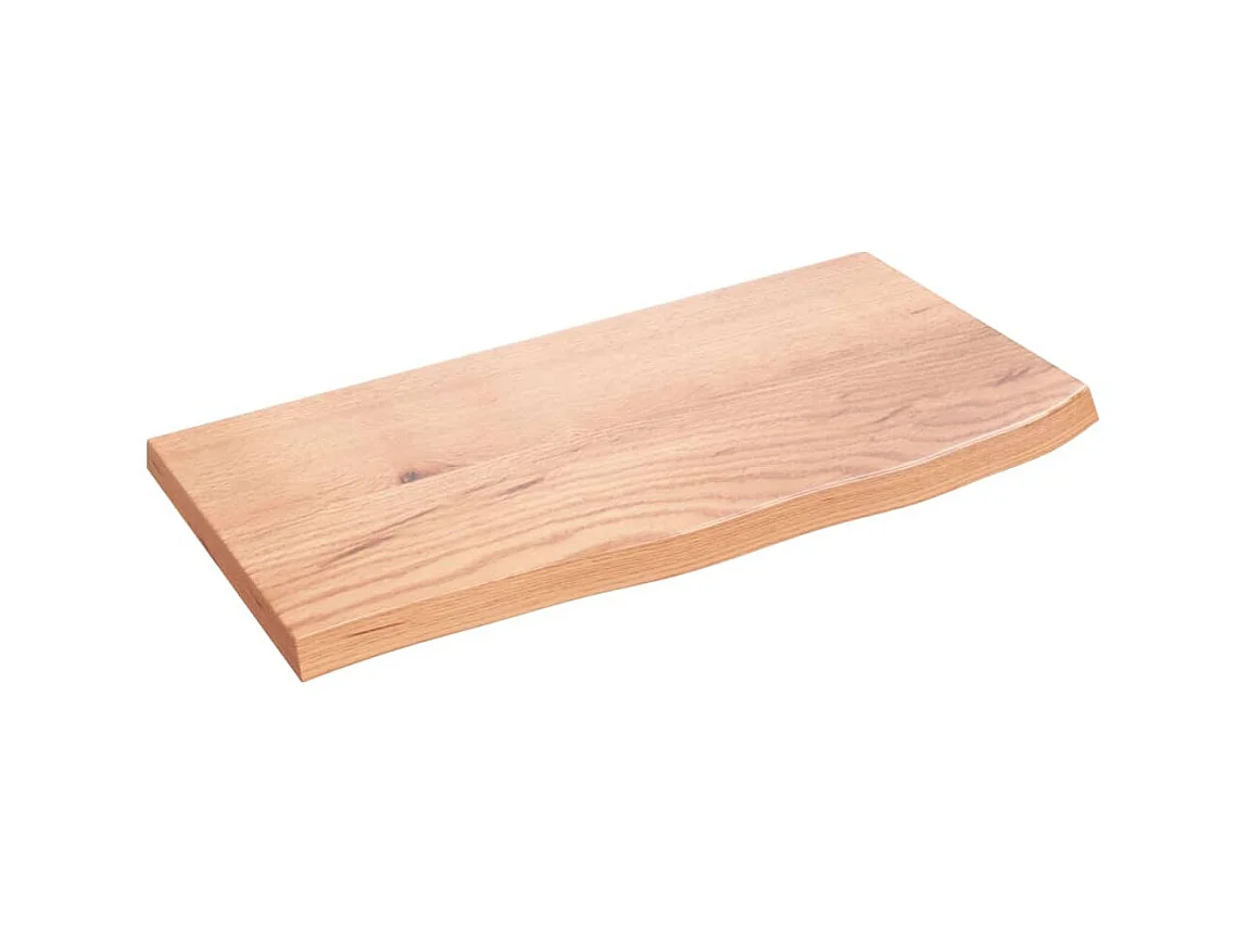 Étagère murale marron clair 60x30x2 cm bois chêne massif traité OFR21930 BonneVie Meuble
