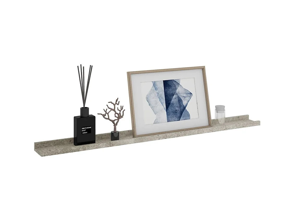 Étagères murales 4 pcs Gris béton 100x9x3 cm OFR70809 BonneVie Meuble