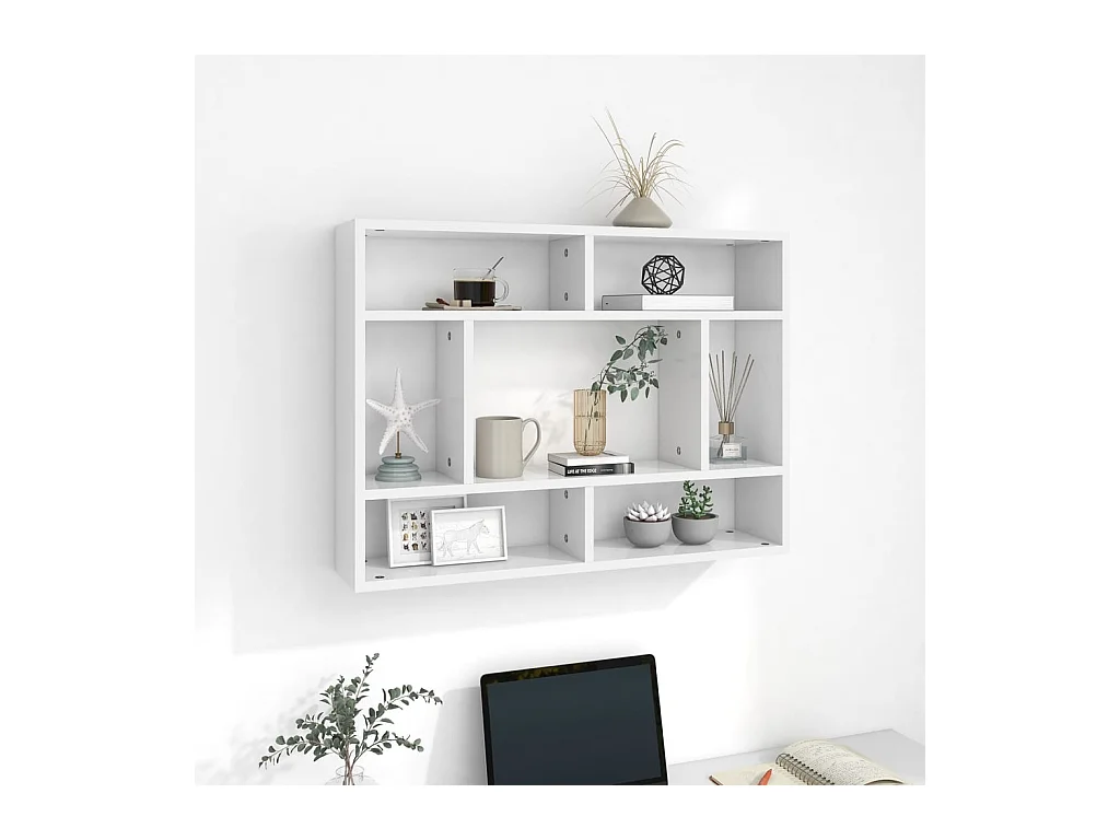 Étagère murale Blanc 75x16x55 cm Aggloméré OFR99321 BonneVie Meuble