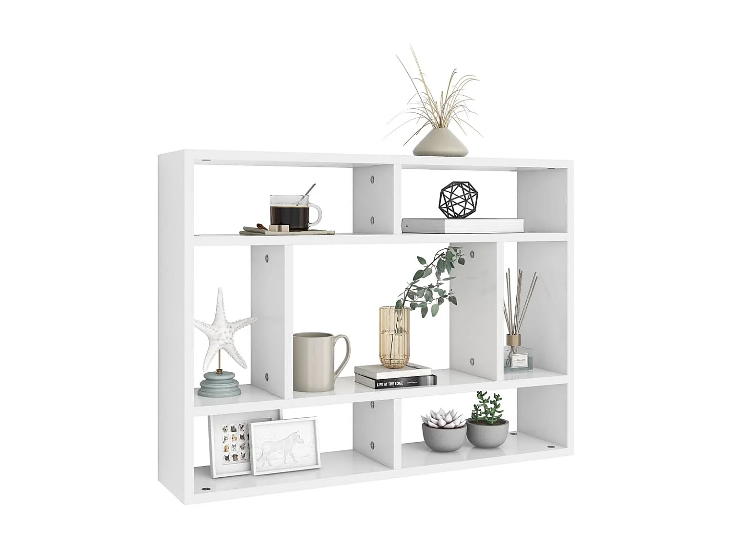 Étagère murale Blanc 75x16x55 cm Aggloméré OFR99321 BonneVie Meuble