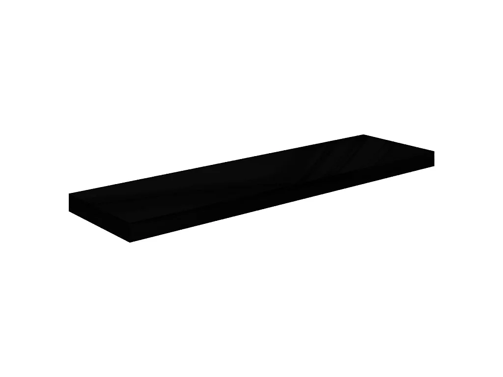 Étagère murale murale Noir brillant 90x23,5x3,8 cm MDF OFR89130 BonneVie Meuble