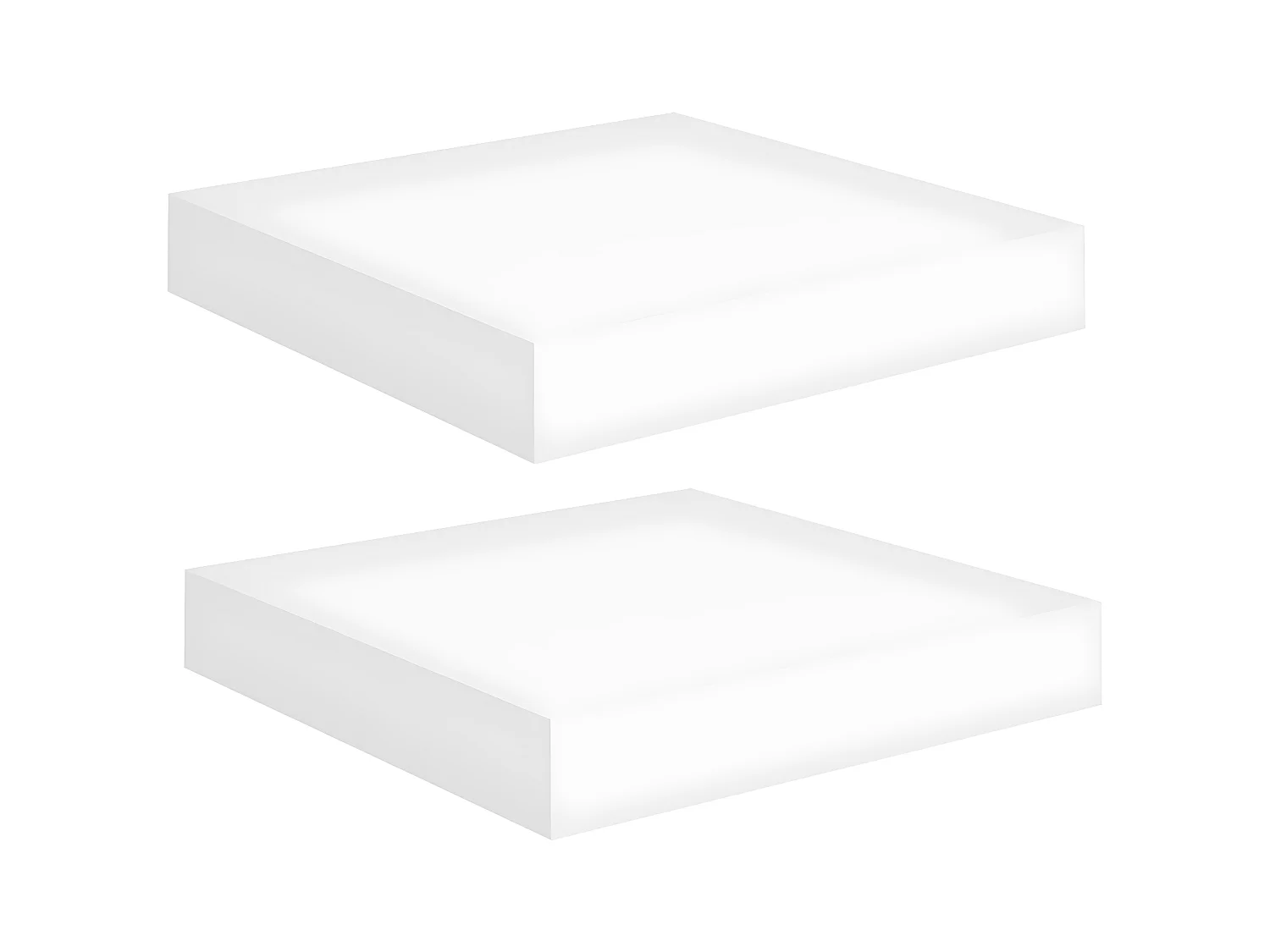 Étagères murales murales 2 pcs blanc 23x23,5x3,8 cm MDF OFR91195 BonneVie Meuble