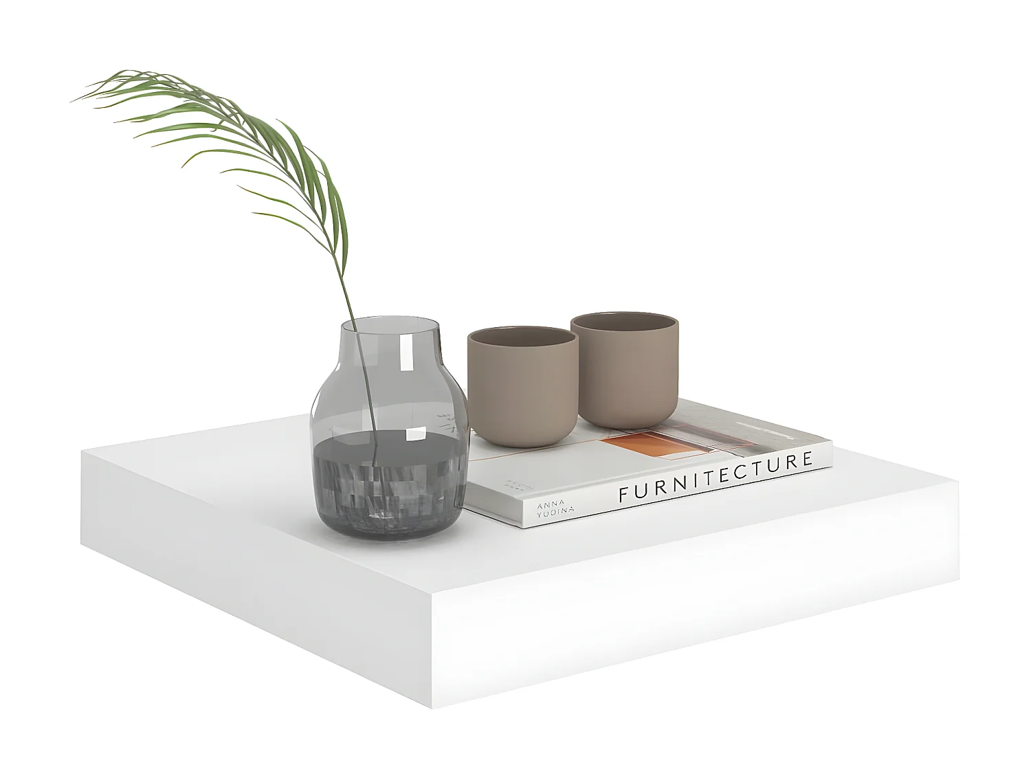 Étagères murales murales 2 pcs blanc 23x23,5x3,8 cm MDF OFR91195 BonneVie Meuble