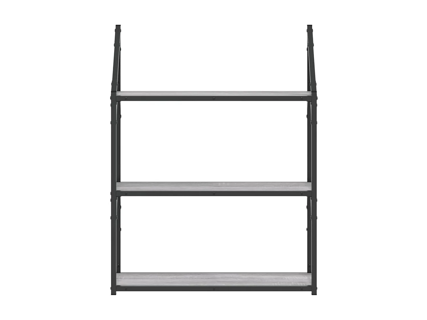 Étagère murale 3 niveaux sonoma gris 60x21x78,5 cm OFR91714 BonneVie Meuble