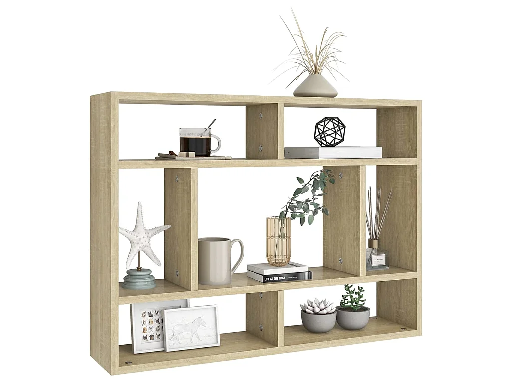 Étagère murale Chêne sonoma 75x16x55 cm Aggloméré OFR34601 BonneVie Meuble