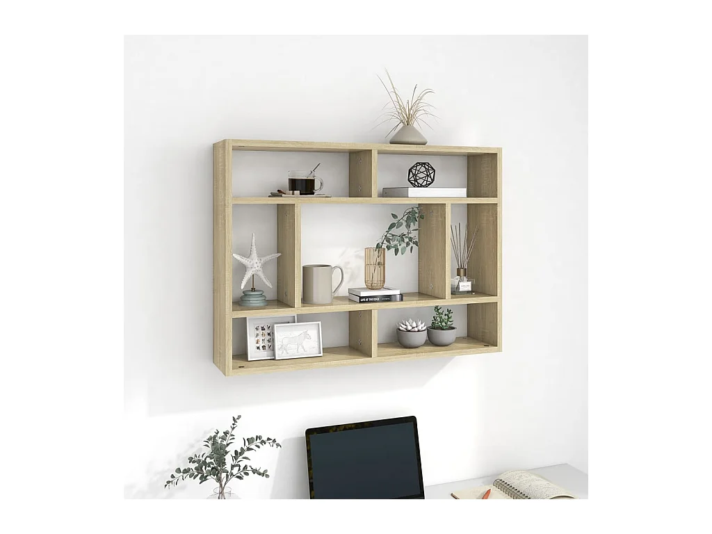 Étagère murale Chêne sonoma 75x16x55 cm Aggloméré OFR34601 BonneVie Meuble