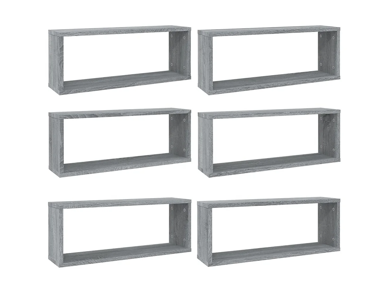 Étagères murales cube 6 pcs Sonoma gris 60x15x23 cm Bois OFR24674 BonneVie Meuble