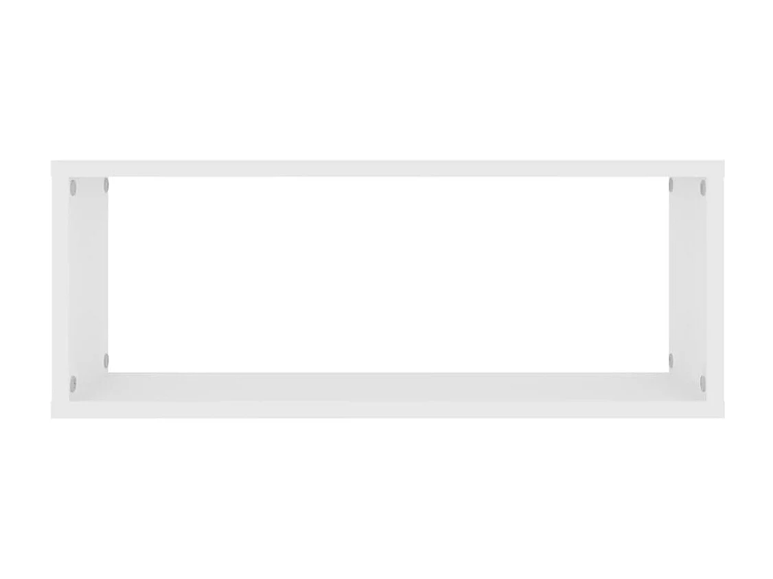 Étagères murales cube 2 pcs Blanc 60x15x23 cm Aggloméré OFR52999 BonneVie Meuble