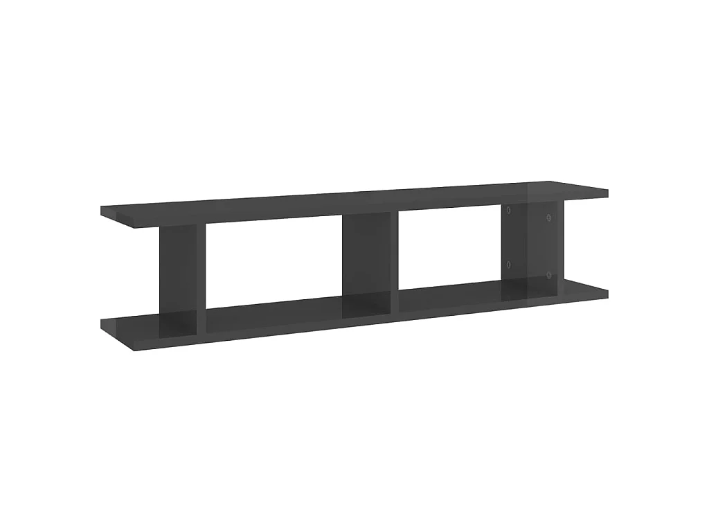 Étagères murales 2 pcs Gris brillant 90x18x20 cm Aggloméré OFR62575 BonneVie Meuble