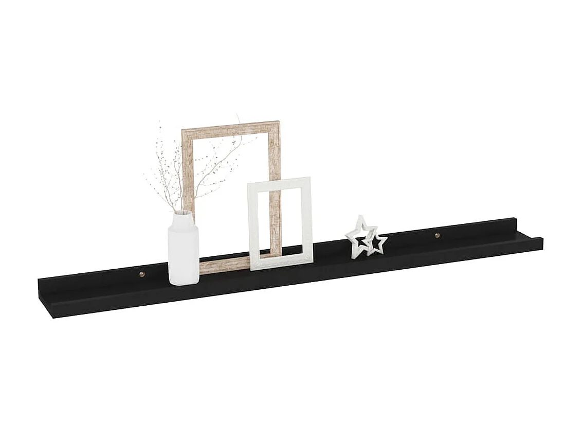 Estantes de pared 4 unidades negro 80x9x3 cm ES60614