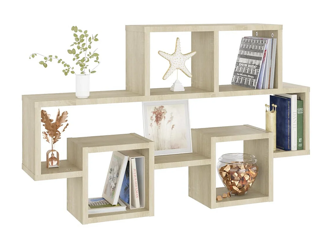 Étagère murale forme d'auto Chêne sonoma 82x15x51 cm Aggloméré OFR44718 BonneVie Meuble