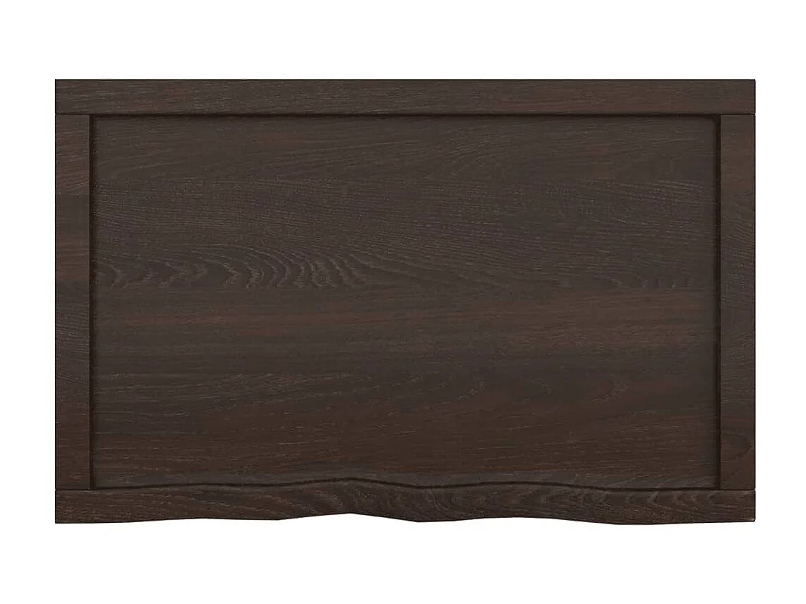 Étagère murale marron foncé bois chêne massif traité OFR87591 BonneVie Meuble