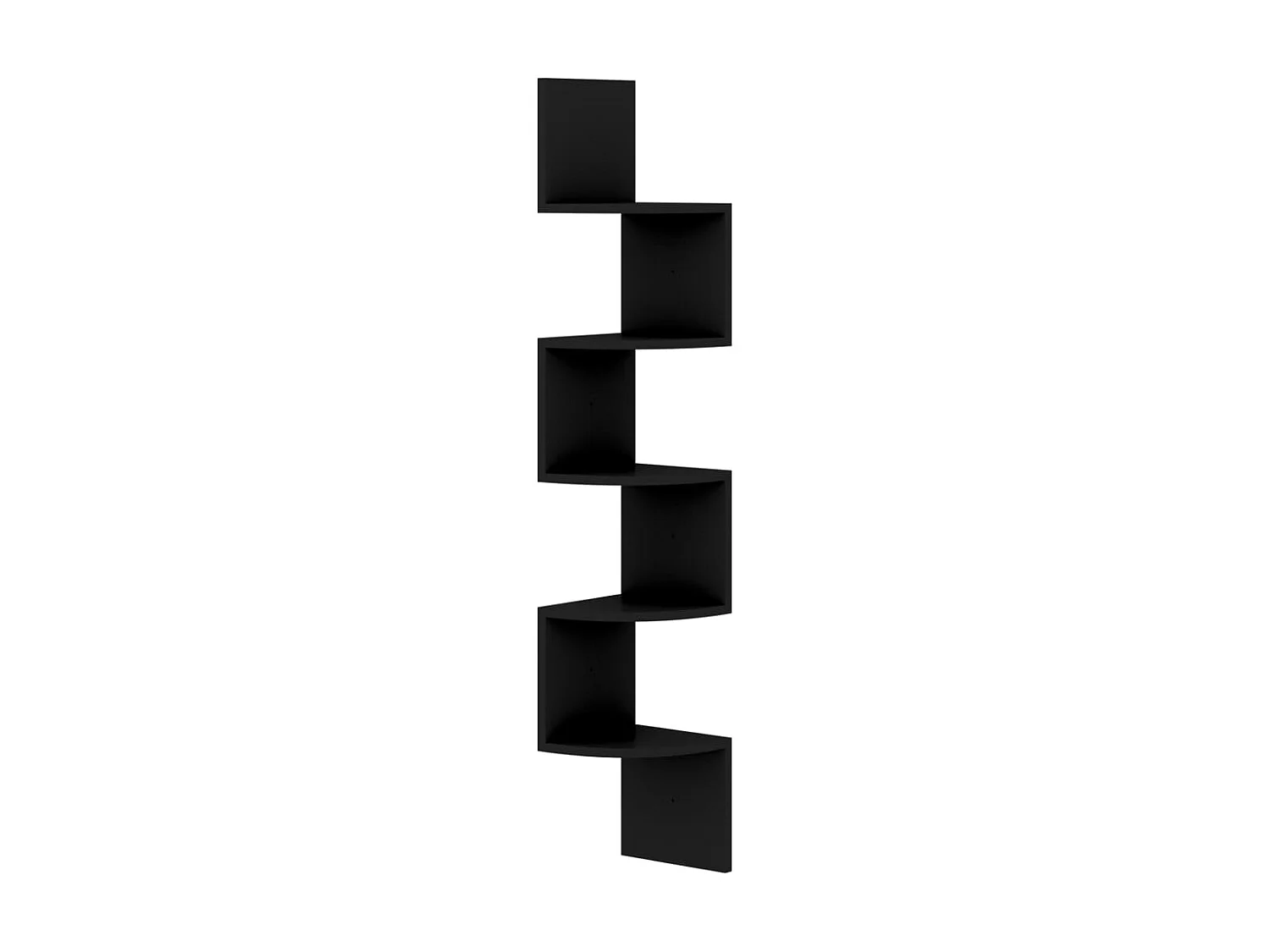 Estante de esquina pared madera ingeniería negro 19x19x123 cm ES17047