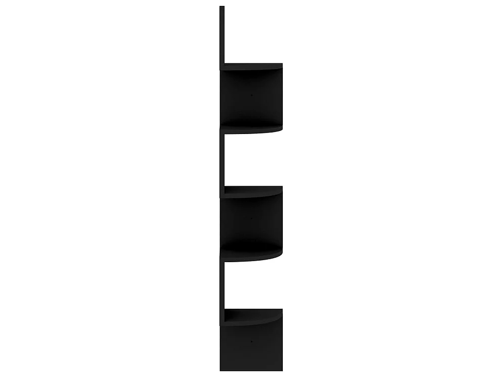 Estante de esquina pared madera ingeniería negro 19x19x123 cm ES17047