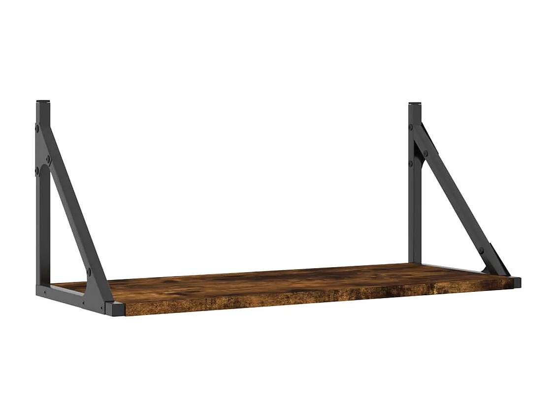 Estante pared 2uds madera ingeniería roble ahumado 60x25x25,5cm ES72438
