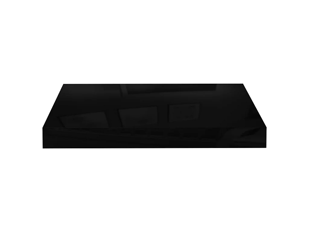 Estante de pared de pared negro brillante MDF 40x23x3,8 cm ES33024
