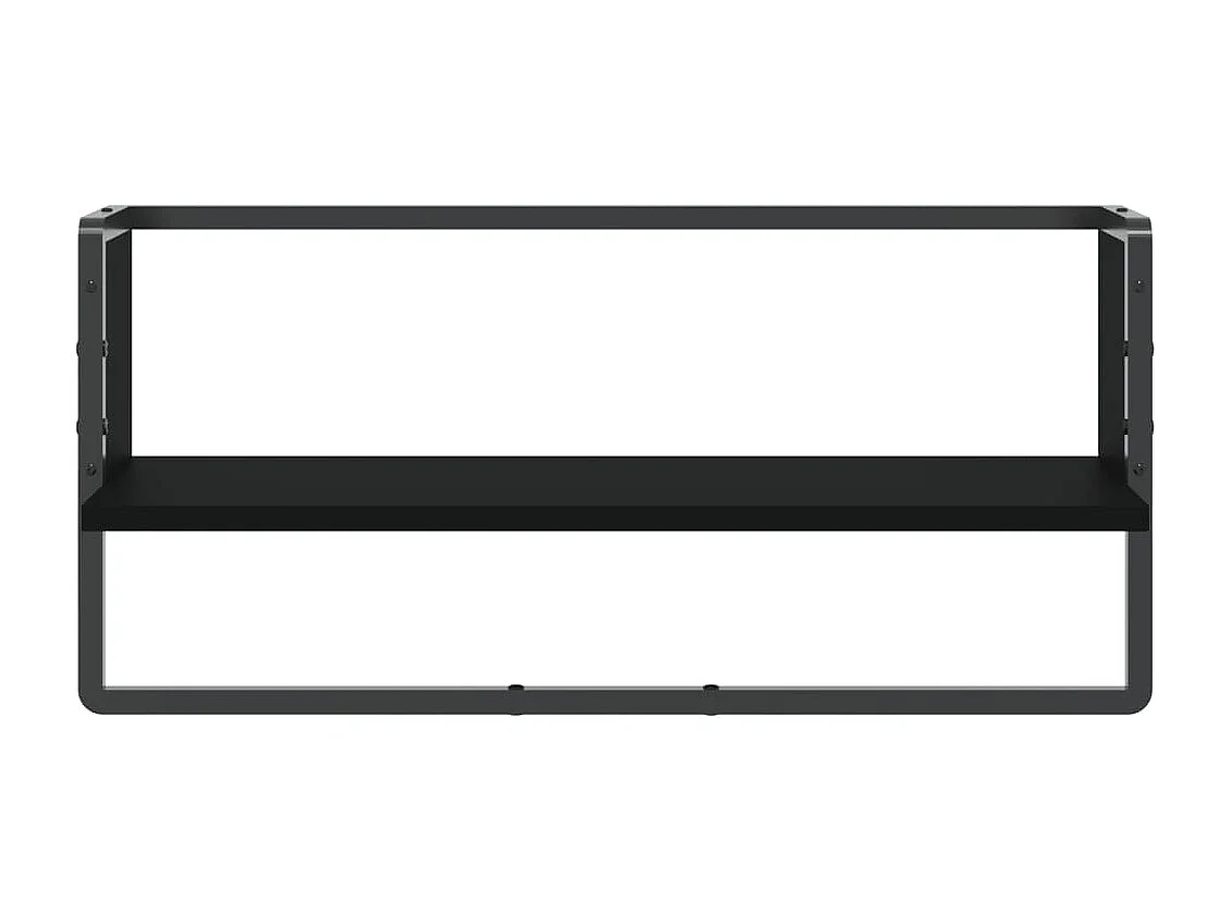 Wandschap met stang 65x25x30 cm zwart NL439862
