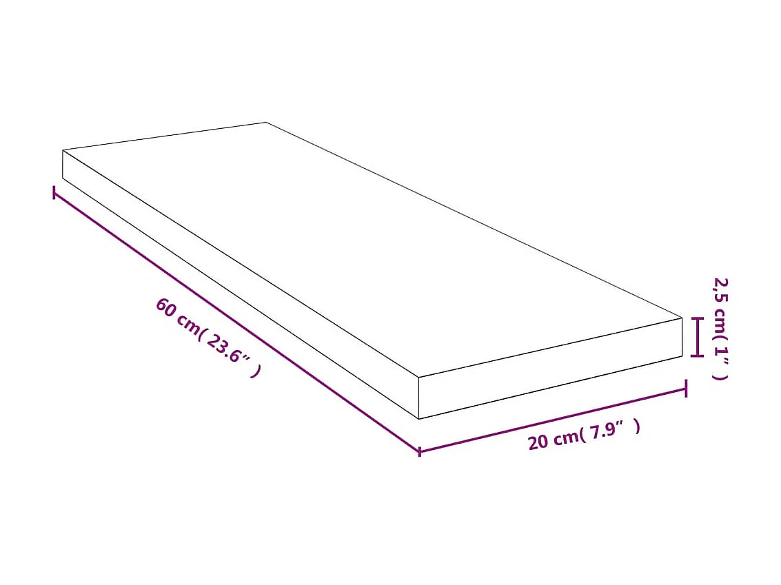 Étagère murale 60x20x2,5 cm bambou OFR74235 BonneVie Meuble