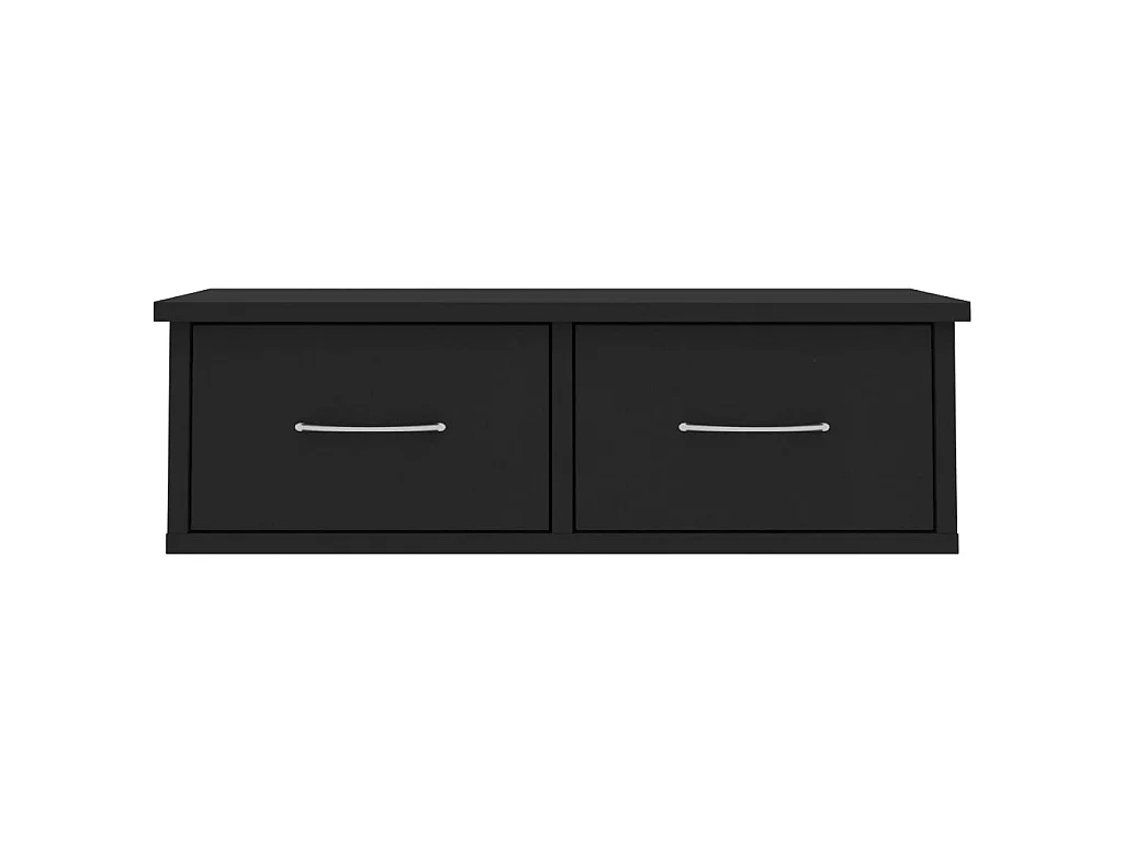 Wandschap met lades 60x26x18,5 cm bewerkt hout zwart NL342217