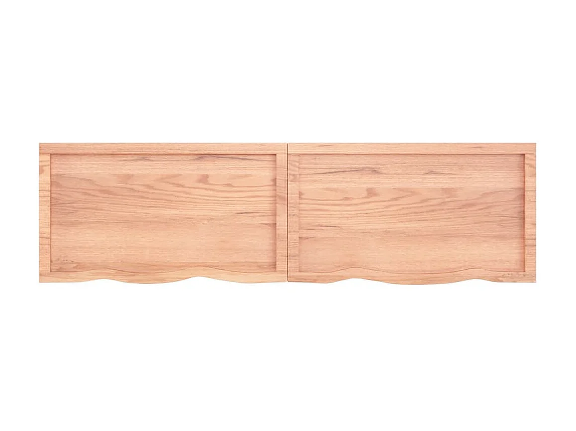 Étagère murale marron clair bois chêne massif traité OFR56431 BonneVie Meuble