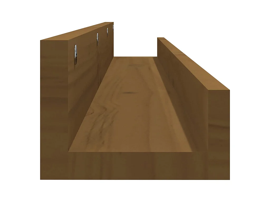 Estantes de pared 2 uds madera de pino marrón miel 110x12x9 cm ES37790