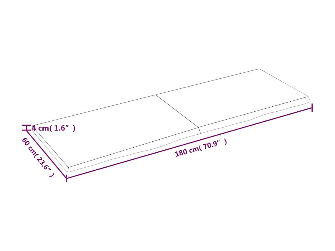 Prateleira de parede 180x60x(2-4) cm carvalho tratado castanho PT785827