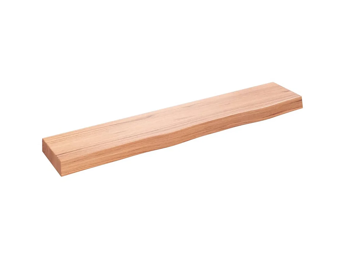 Étagère murale marron clair 100x20x6cm bois chêne massif traité OFR77726 BonneVie Meuble