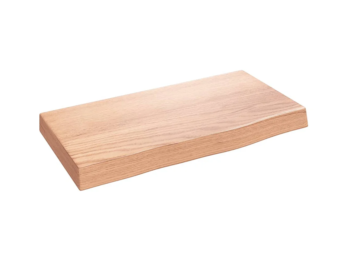 Étagère murale marron clair 40x20x4 cm bois chêne massif traité OFR28321 BonneVie Meuble