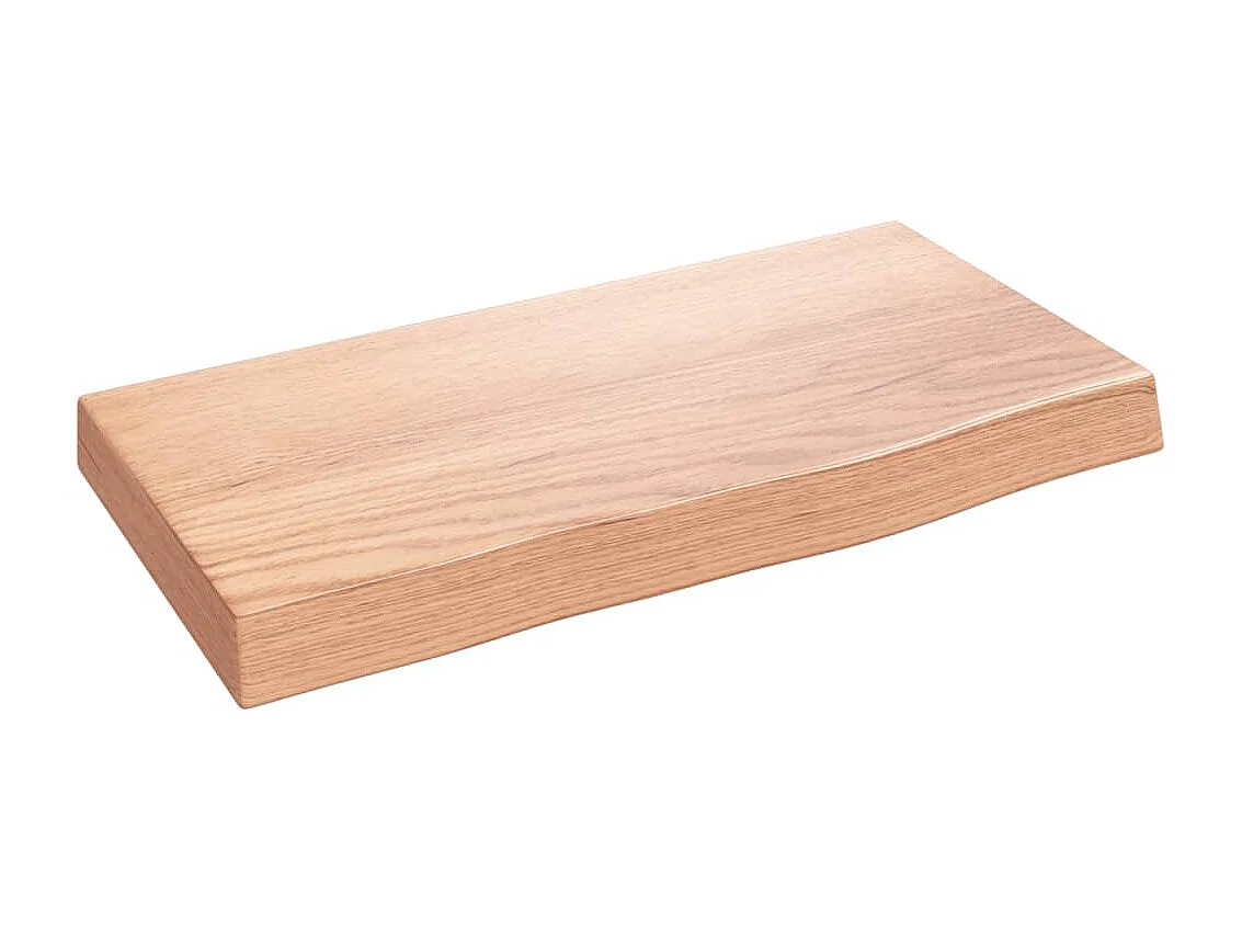 Étagère murale marron clair 40x20x4 cm bois chêne massif traité OFR28321 BonneVie Meuble