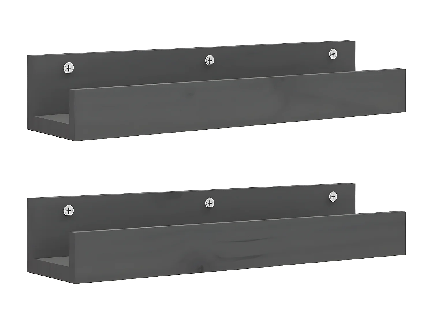 Étagères murales 2 pcs Gris 50x12x9 cm Bois de pin massif OFR71610 BonneVie Meuble