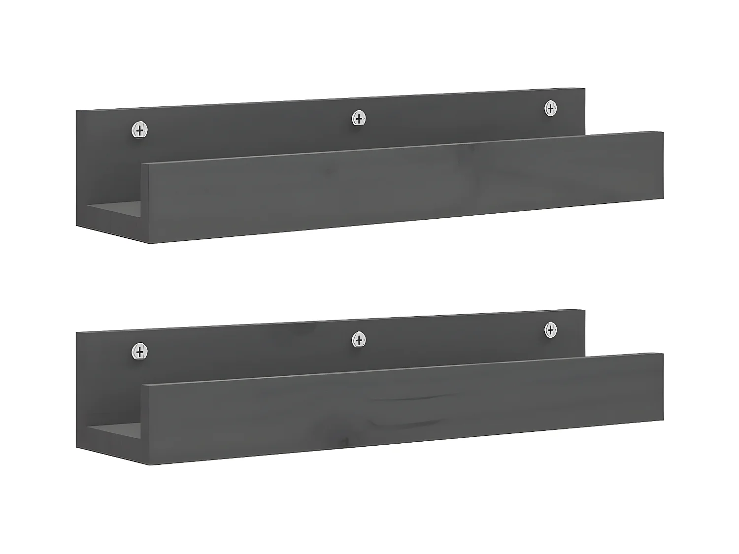 Wandschappen 2 st 50x12x9 cm massief grenenhout grijs NL635034