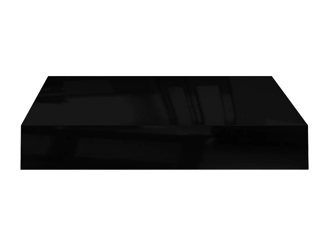 Étagère murale murale Noir brillant 23x23,5x3,8 cm MDF OFR90065 BonneVie Meuble