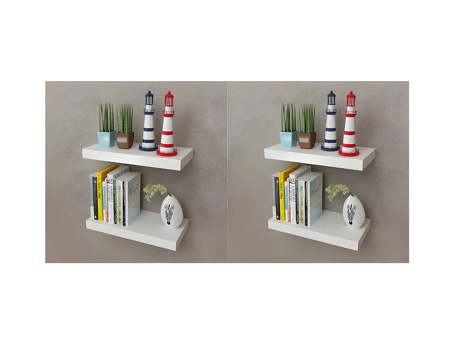 Étagères murales 4 pcs Blanc 40 cm OFR28397 BonneVie Meuble